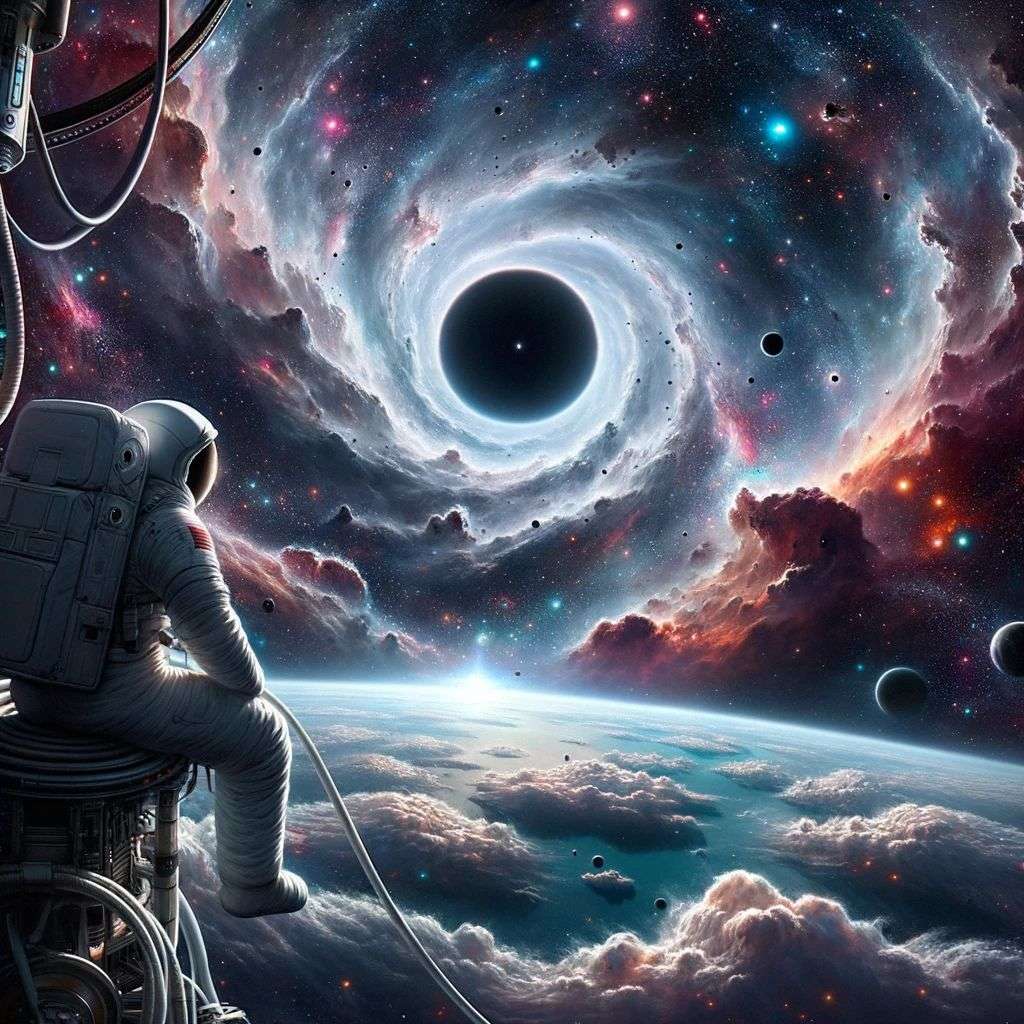 an astronaut, digital art, infinity